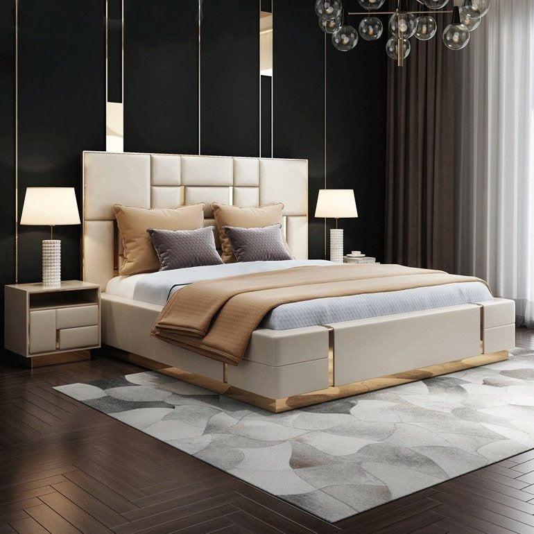 Lixra Luxurious Rectangular And Spacious Leather Bed