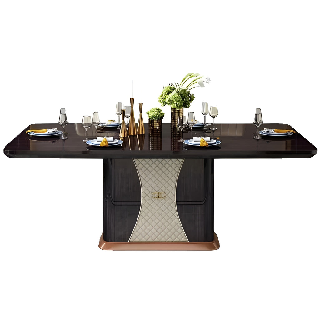 Lixra Luxurious Wooden Rectangular Dining Table Set