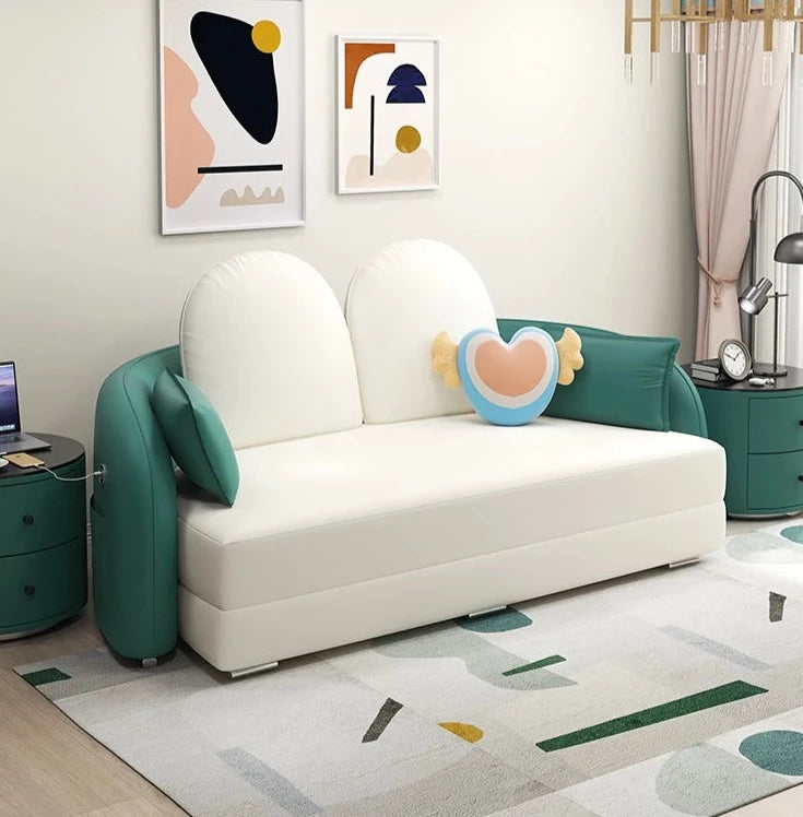 Lixra Luxury Multi-Functional Leather Round Sofa Bed