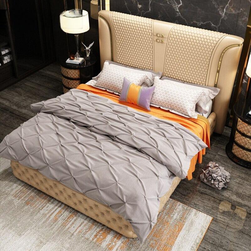 Lixra Magnificent Button Tufted Leather Upholstered Bed