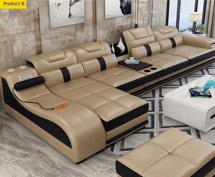 Lixra Magnificent Ultra Modern Designed Leather Sectional Sofa Set