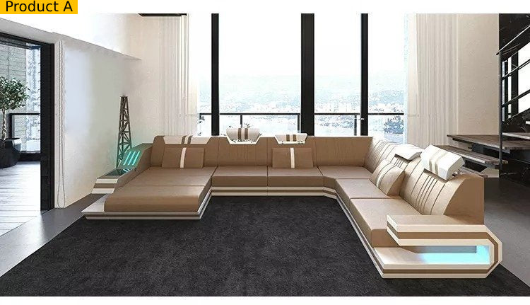 Lixra Magnolious Design Astounding Leather Sectional Sofa