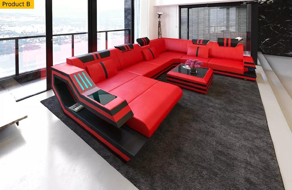 Lixra Magnolious Design Astounding Leather Sectional Sofa