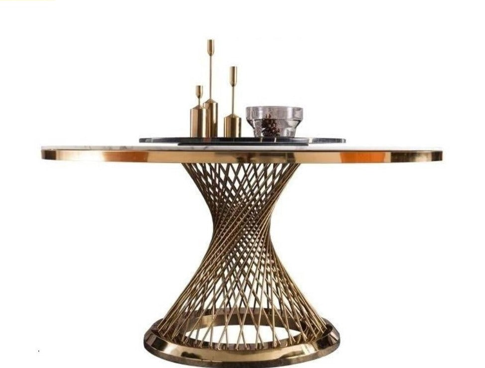 Lixra Minimalistic Round Shaped Marble Dining Table
