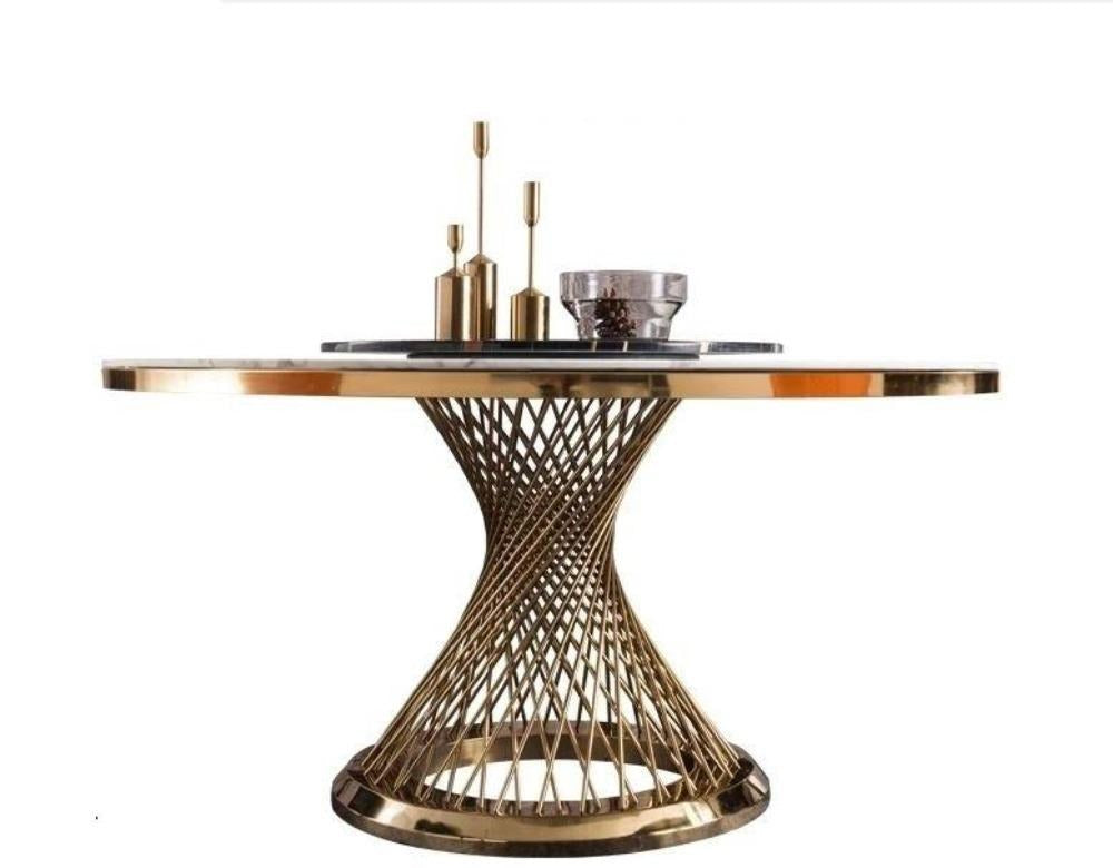 lixra Minimalistic Round Shaped Marble Dining Table