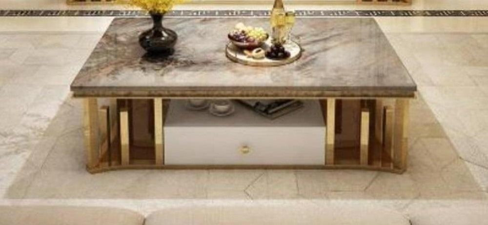 Lixra Modern Aesthetic Marble Rectangular Coffee Table