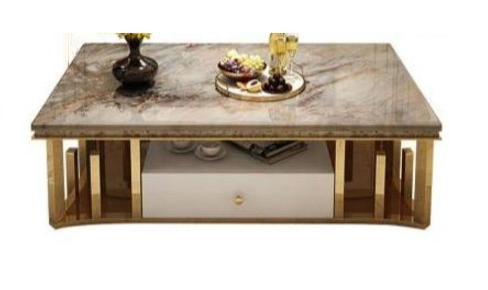 Lixra Modern Aesthetic Marble Rectangular Coffee Table