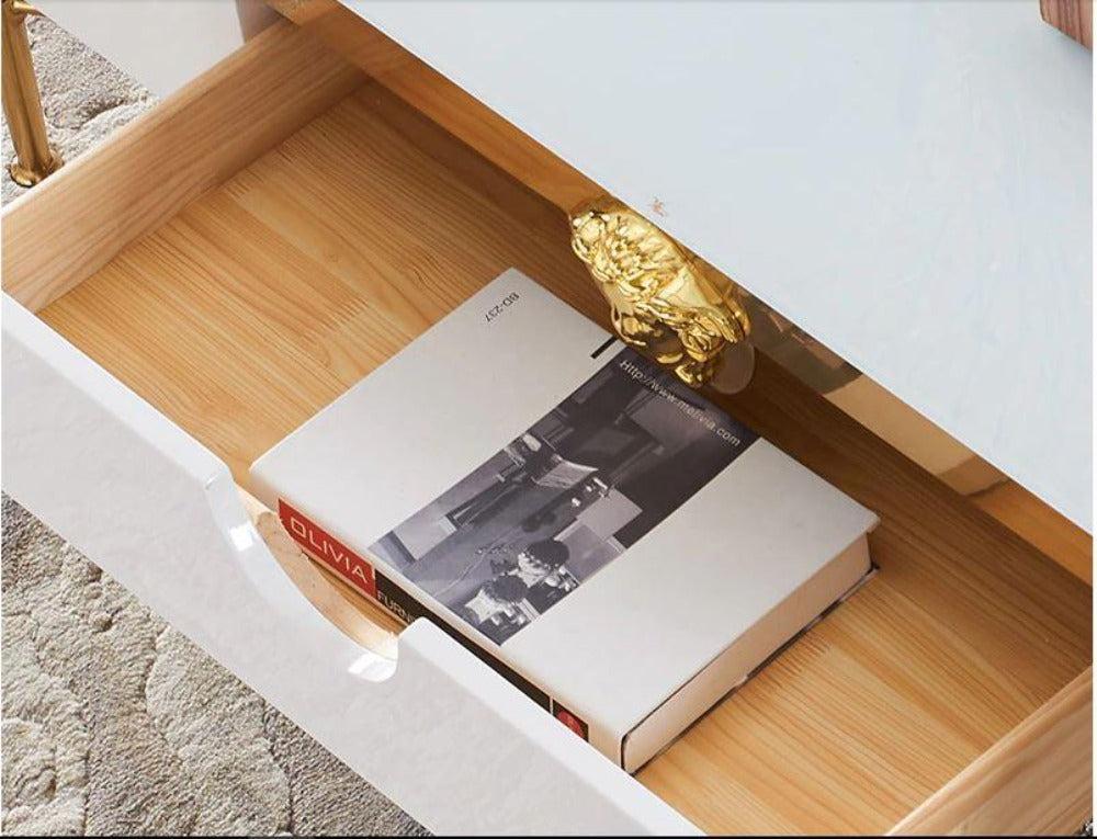 Lixra Modern American Style Wooden Coffee Table And TV Stand