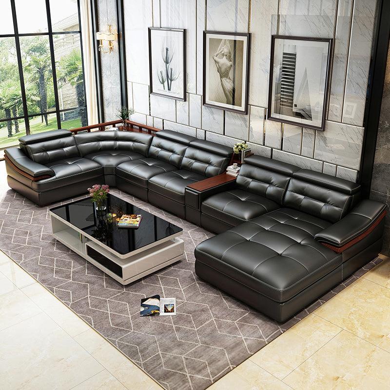 Lixra Modern Appealing Cozy Leather Splendid Sectional Sofa
