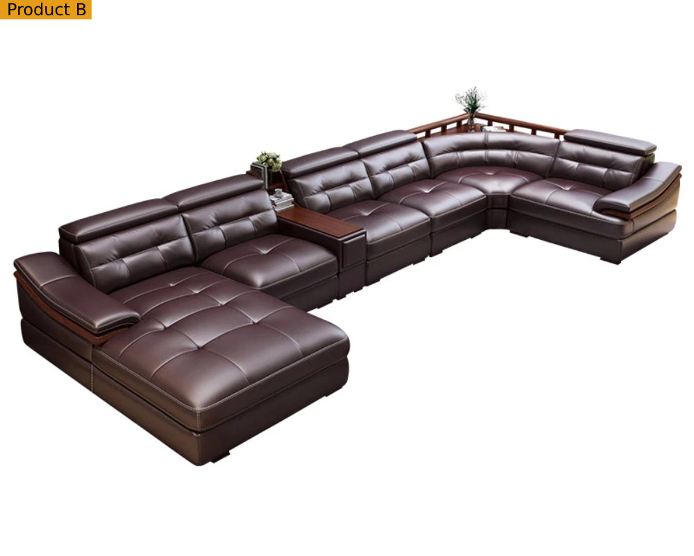 Lixra Modern Appealing Cozy Leather Splendid Sectional Sofa