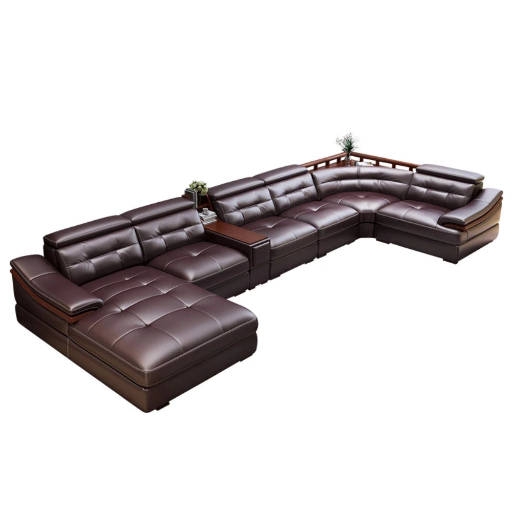 lixra Modern Appealing Cozy Leather Splendid Sectional Sofa