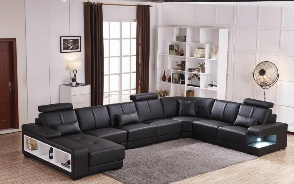 Lixra Modern Artistic Style Cozy Leather Sectional Sofa Set