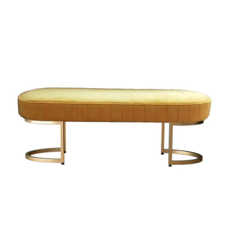 Lixra Modern Astounding Line Design Velvet Fabric Ottoman