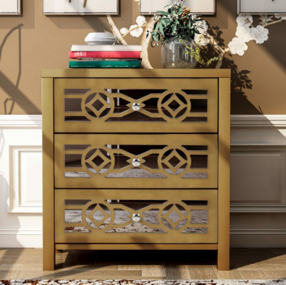 Lixra Modern Astounding Wooden Drawer Chest With Geometric Design