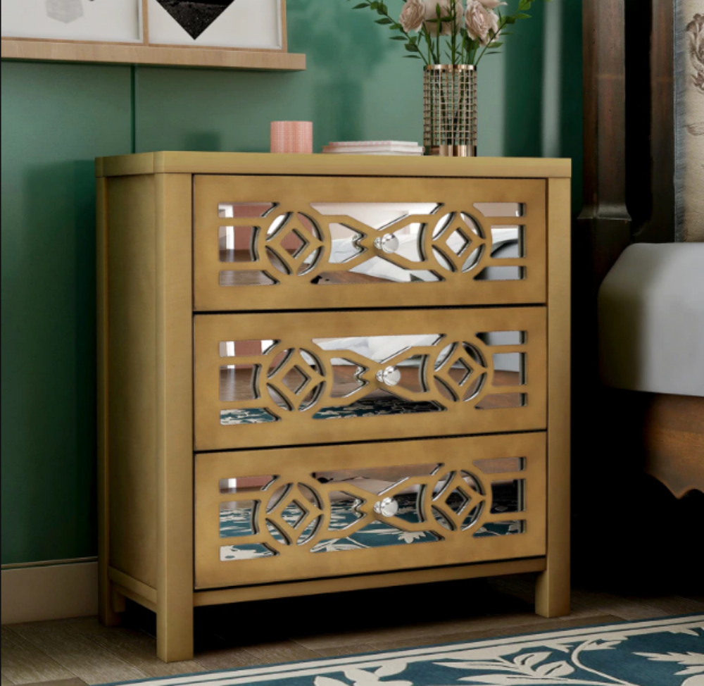 Lixra Modern Astounding Wooden Drawer Chest With Geometric Design