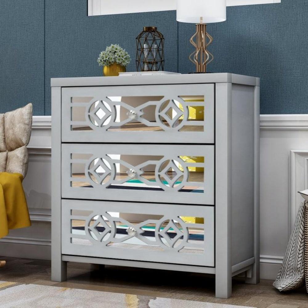 lixra Modern Astounding Wooden Drawer Chest With Geometric Design