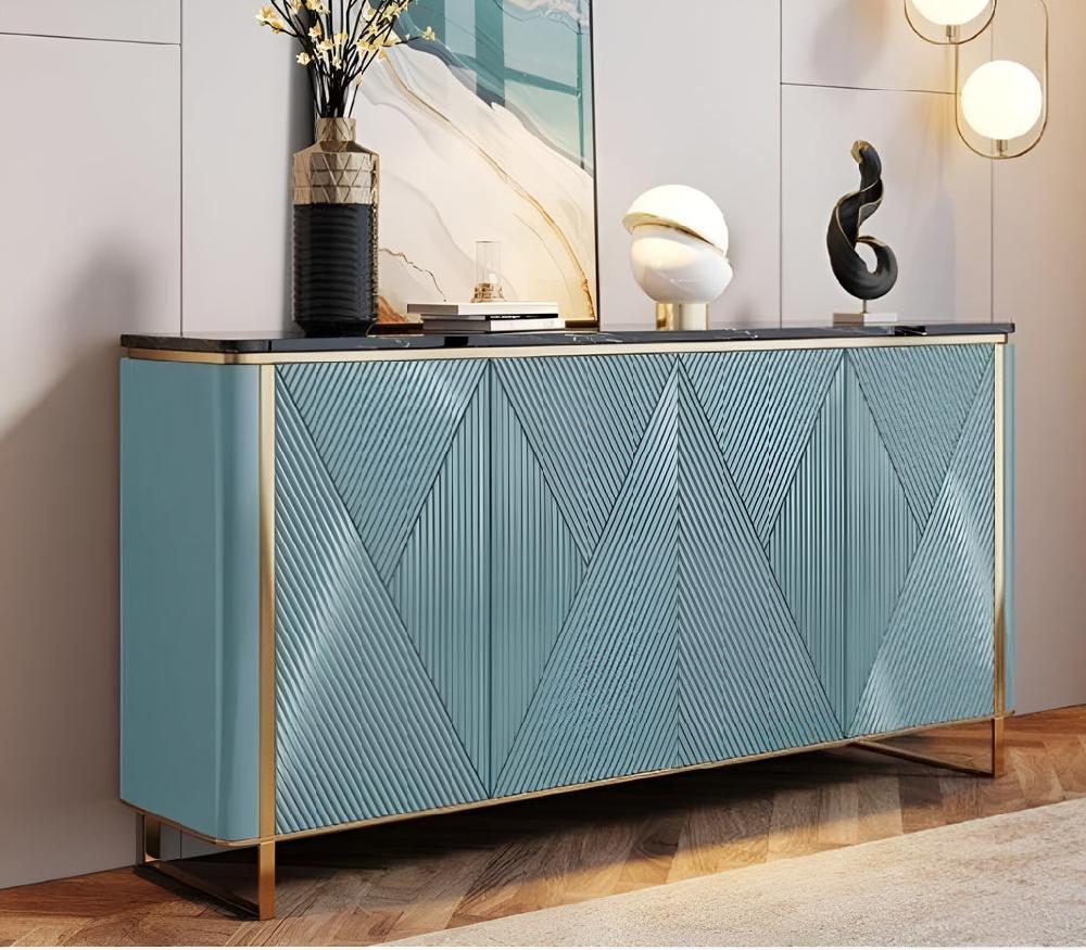 Lixra Modern Buffet Table With Luxurious Marble-Top