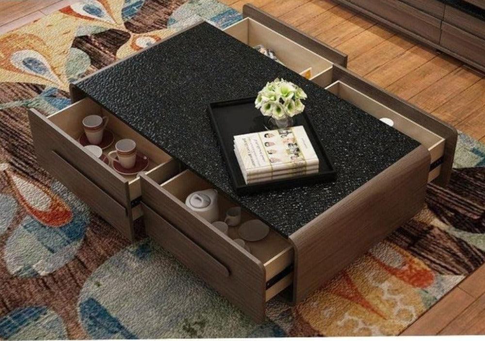 Lixra Modern Coffee Table And TV Stand Set With Side Table