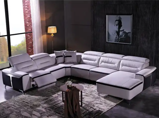 Lixra Modern Comfort Leather Electric Recliner Sectional Sofa