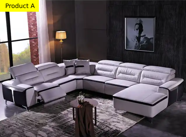 Lixra Modern Comfort Leather Electric Recliner Sectional Sofa