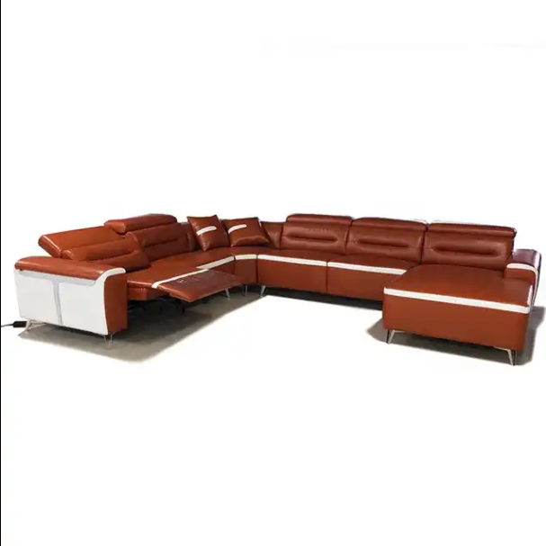 Lixra Modern Comfort Leather Electric Recliner Sectional Sofa