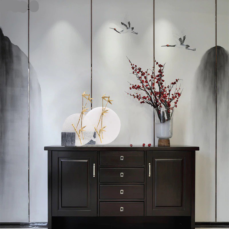 Lixra Modern Design Fengshui Style Bamboo Leaf Showpiece