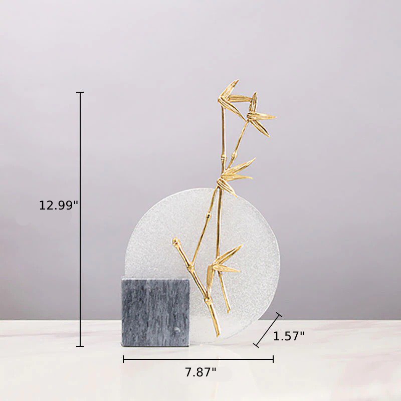 lixra Modern Design Fengshui Style Bamboo Leaf Showpiece