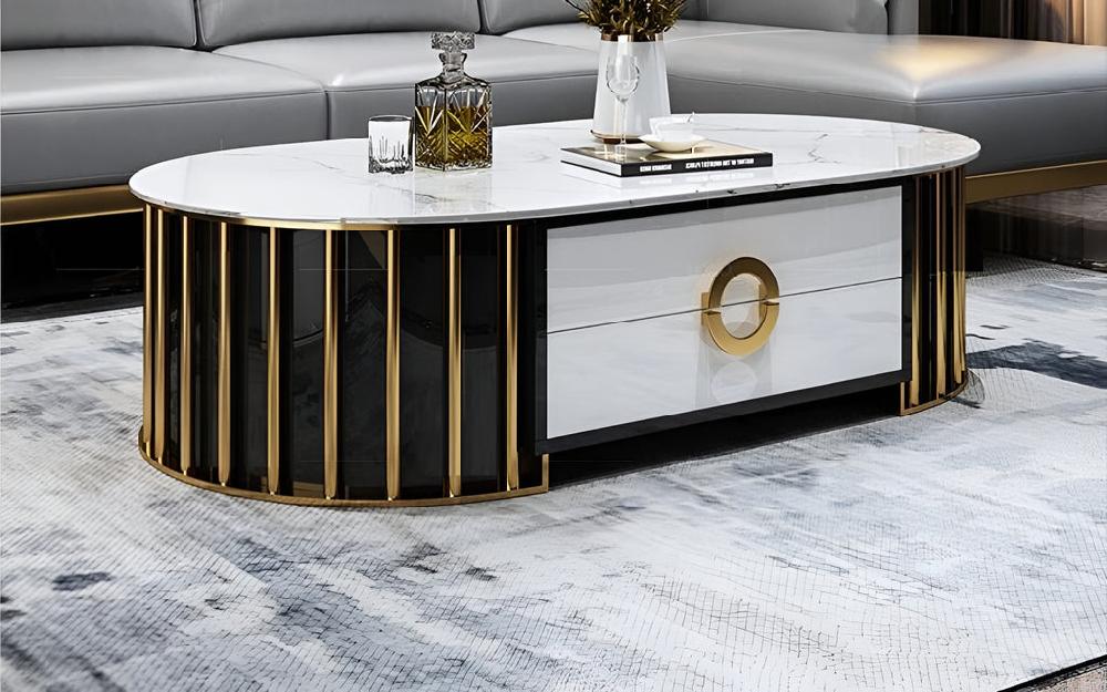 Lixra Modern Designed Coffee Table With Metal Finish
