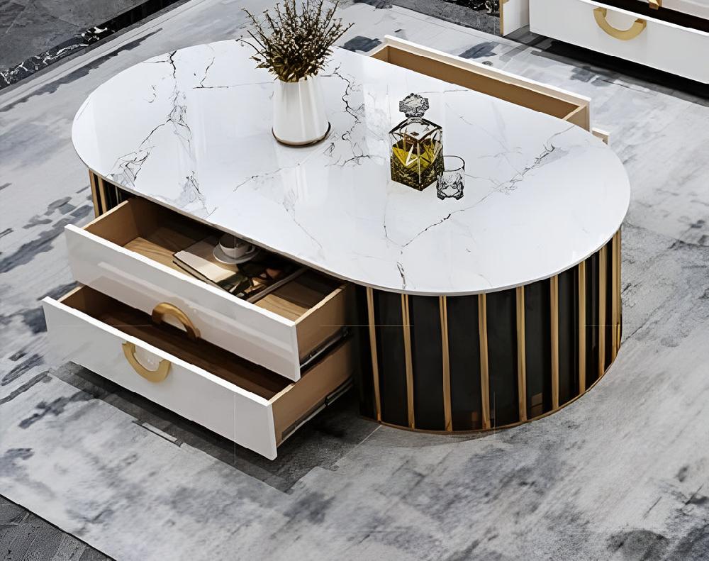Lixra Modern Designed Coffee Table With Metal Finish