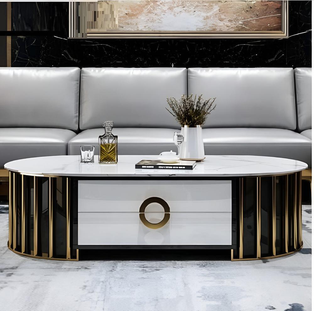 lixra Modern Designed Coffee Table with Metal Finish