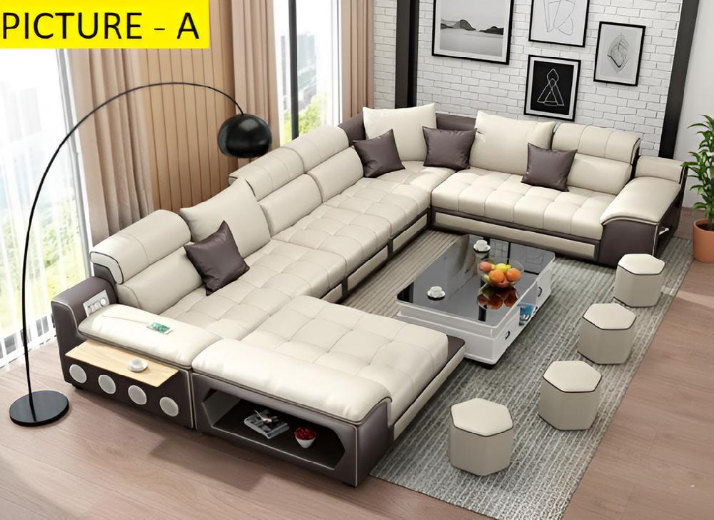 Lixra Modern Distinctive Comfy Leather Aesthetic Sectional Sofa