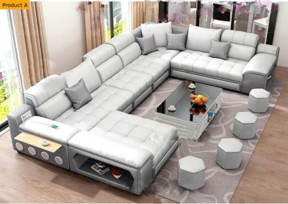 Lixra Modern Distinctive Comfy Leather Aesthetic Sectional Sofa