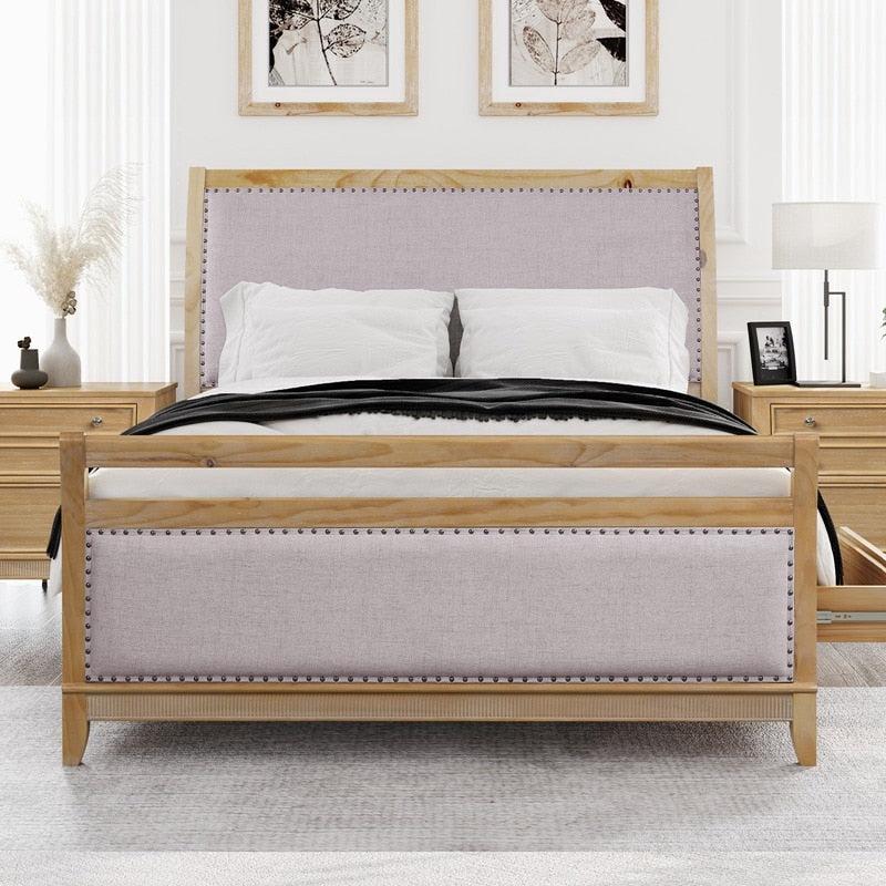 Lixra Modern Elementary Design Wooden Bed With Storage