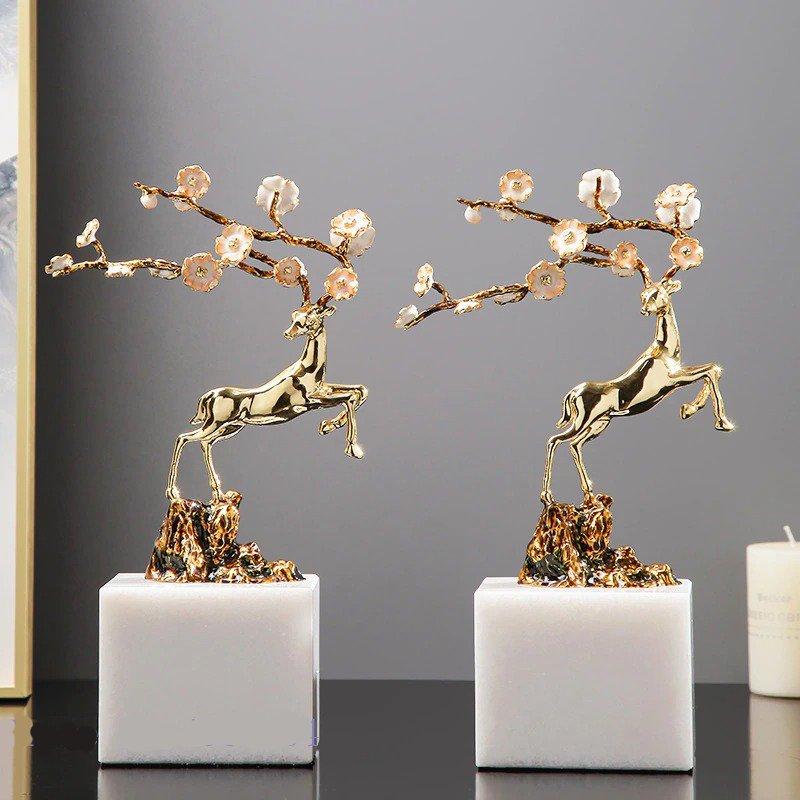 lixra Modern Endearing Gold Finish Figurine Showpiece