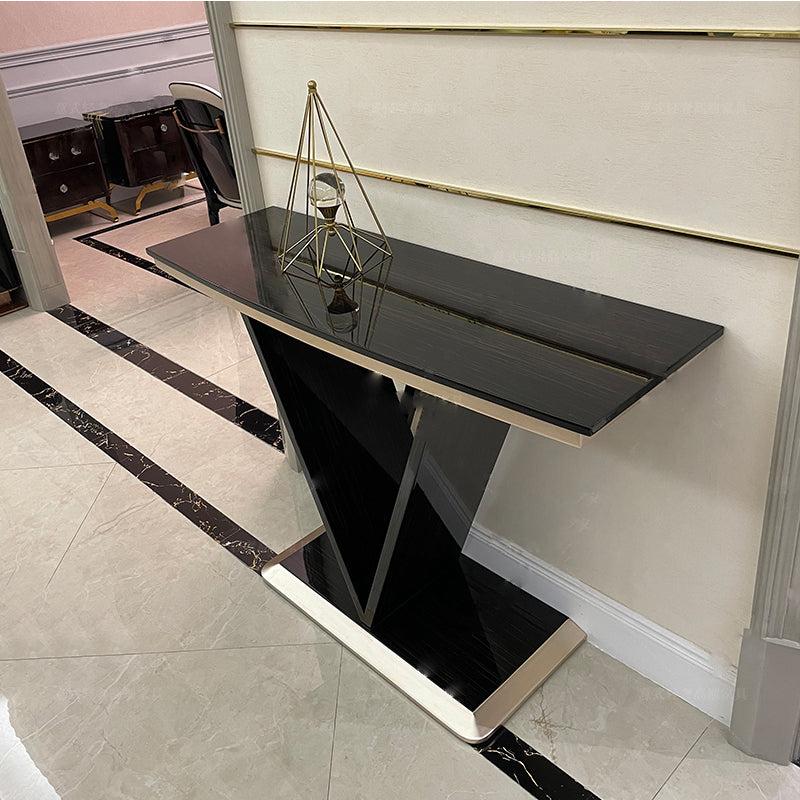 Lixra Modern Gleamy Finish Metallic Resplendent Console Table
