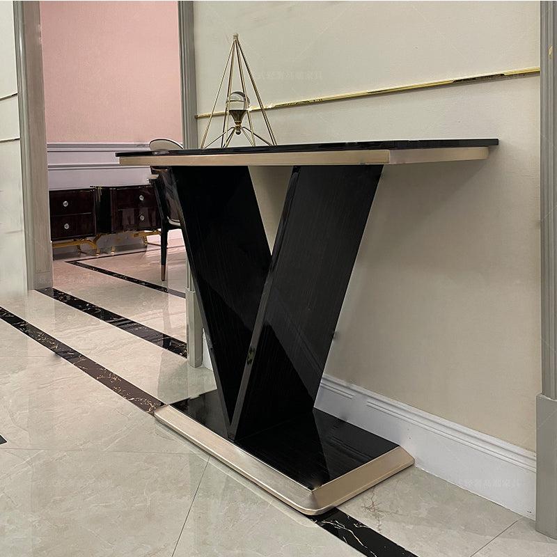 Lixra Modern Gleamy Finish Metallic Resplendent Console Table
