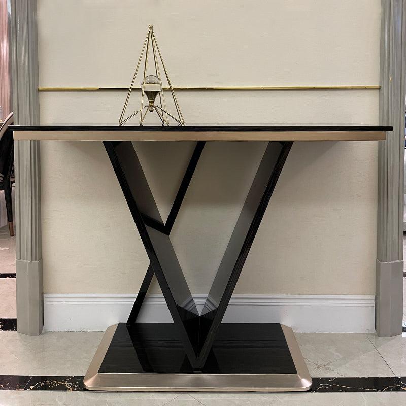 lixra Modern Gleamy Finish Metallic Resplendent Console Table