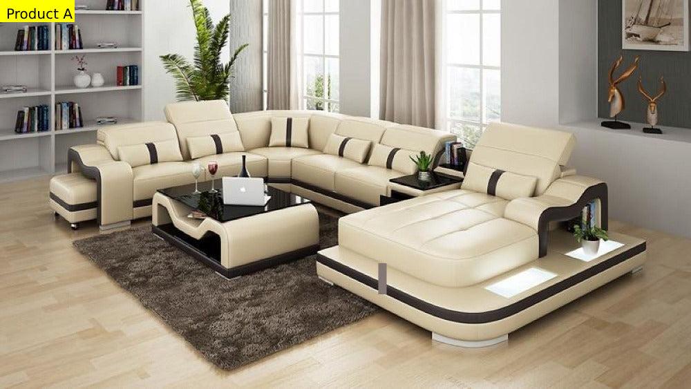 Lixra Modern Idiosyncratic Cozy Leather Marvelous Sectional Sofa