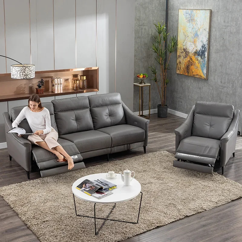 lixra Modern Leather Tufted Designed Household Recliner Sofa