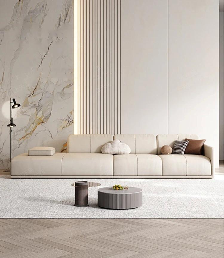 Lixra Modern Leather Upholstered Sectional Sofa Set