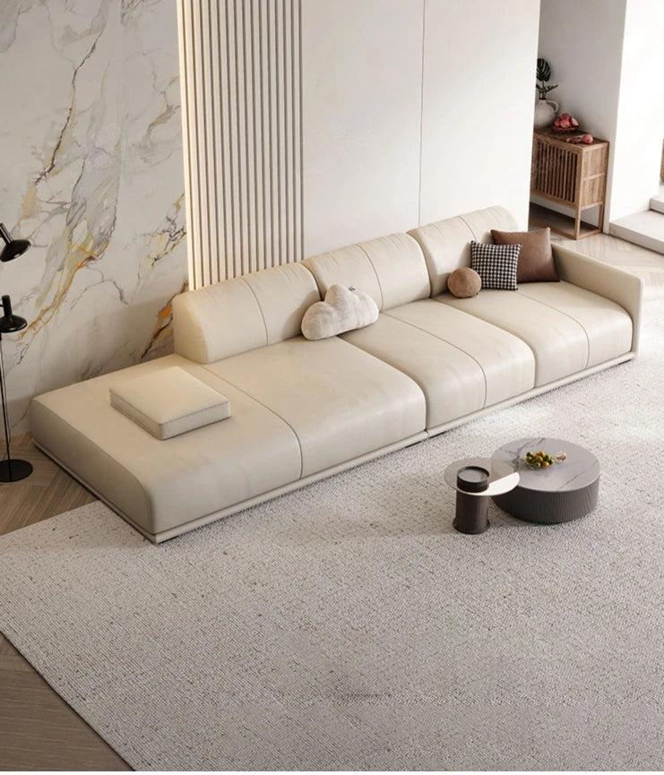 Lixra Modern Leather Upholstered Sectional Sofa Set