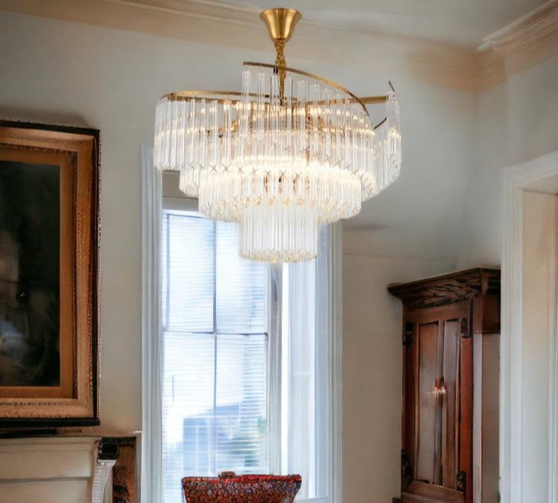 Lixra Modern Light Luxurious Crystal Round Chandelier