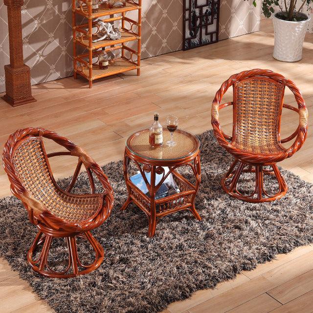 Lixra Modern Light Luxurious Resplendent Rattan 3-Piece Set