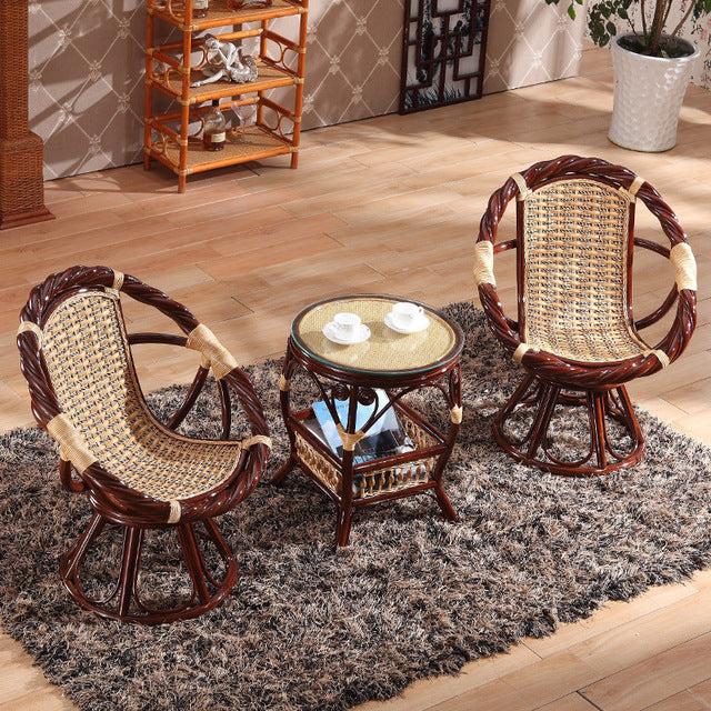 Lixra Modern Light Luxurious Resplendent Rattan 3-Piece Set