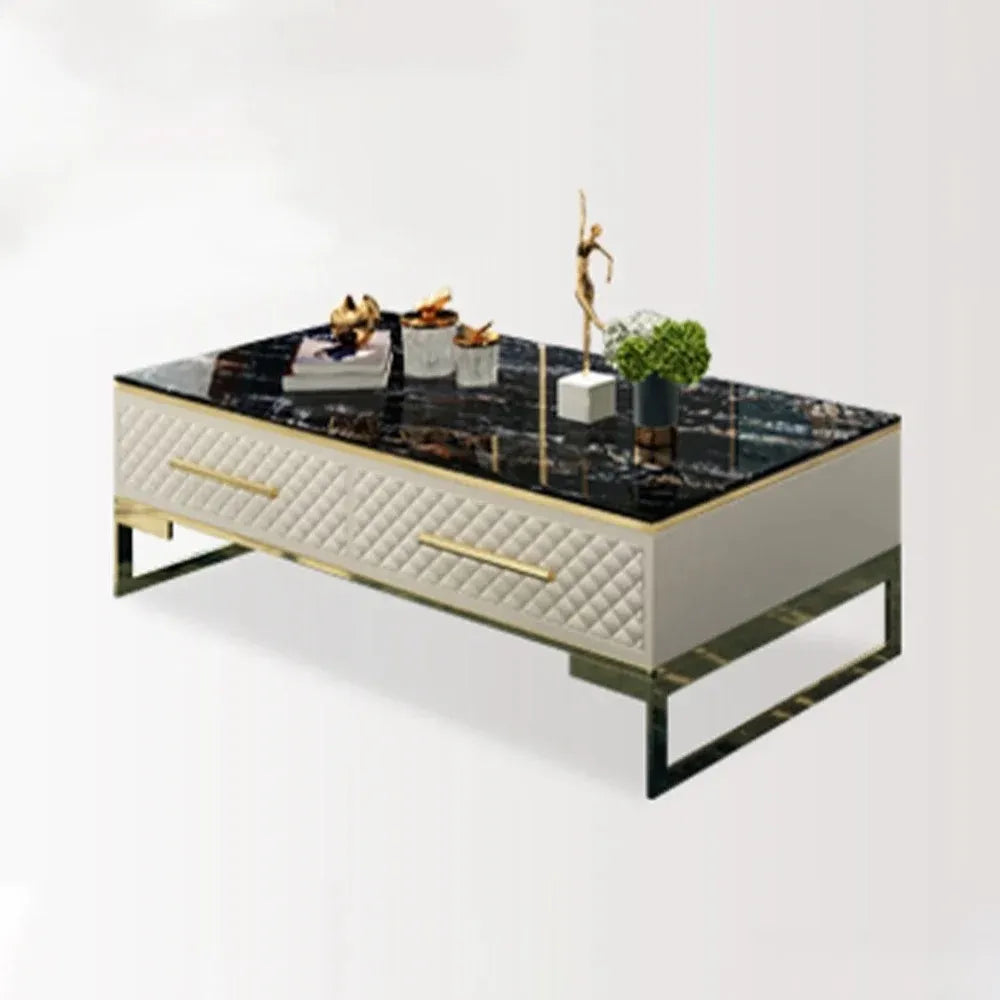 Lixra Modern Luxury Marble Coffee Table With Drawers