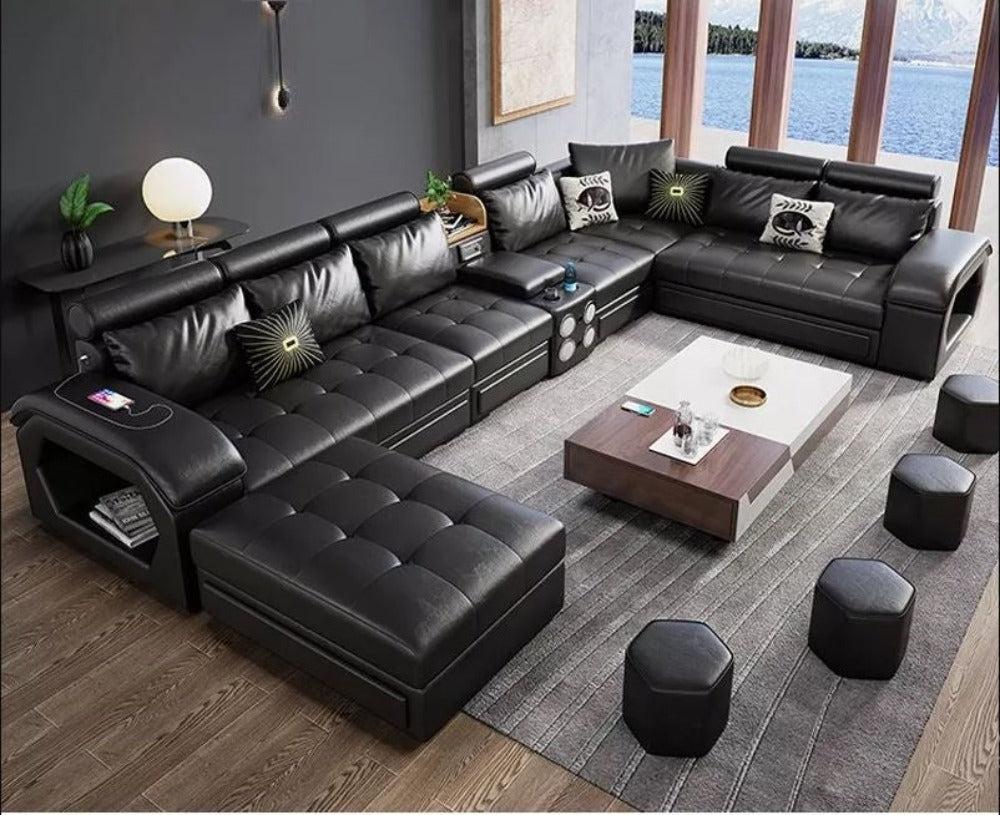 Lixra Modern Multi-Functional Luxurious Leather Sectional Sofa