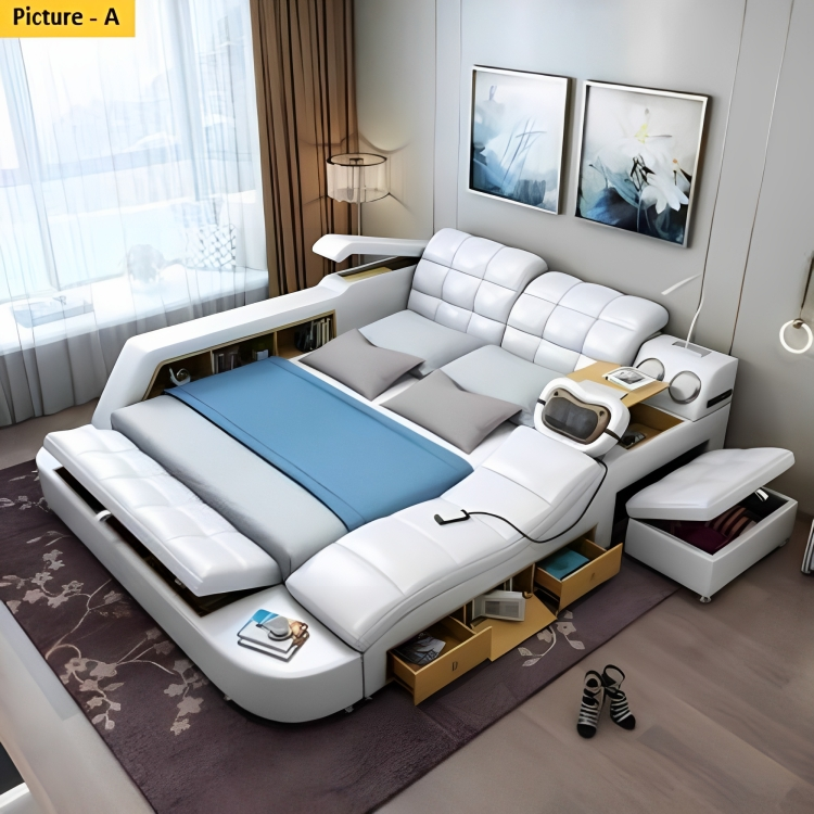 Lixra Modern Multifunctional Astonishing Leather Bed