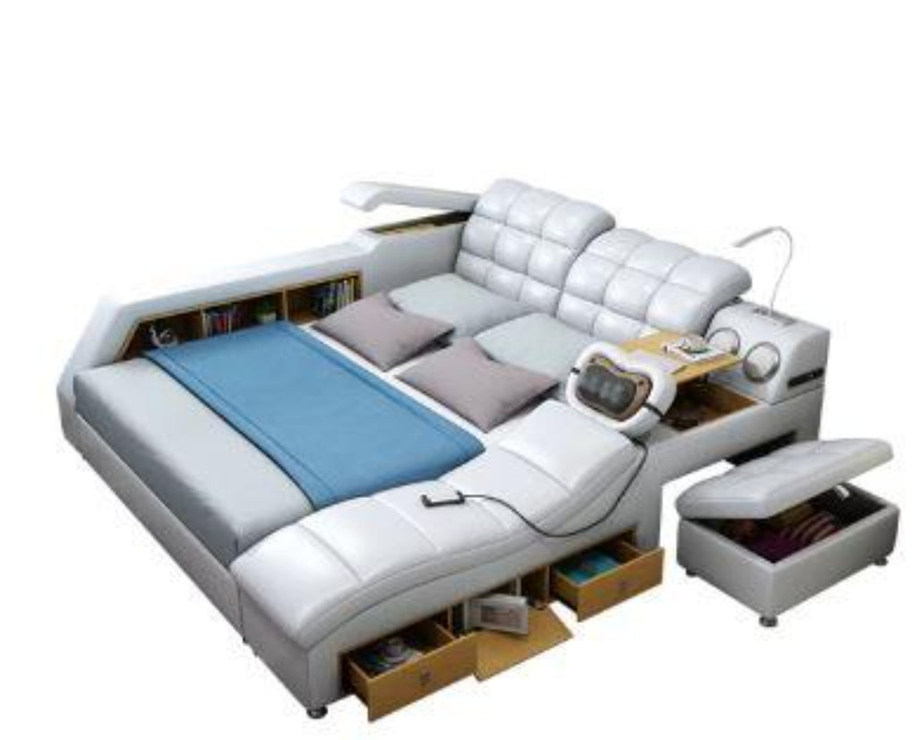 lixra Modern Multifunctional Astonishing Leather Bed