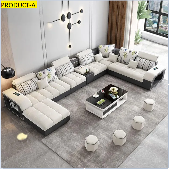 Lixra Modern Multifunctional Sectional Sofa With Microfiber Upholstery
