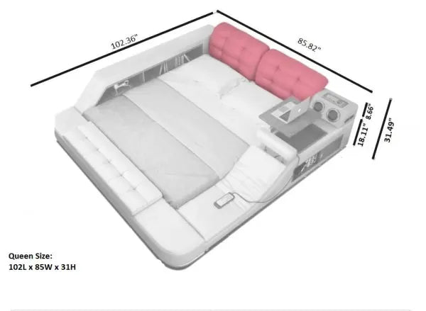 Lixra Modern Soft Fabric Cloth Queen Beds For Home Bedroom Furniture